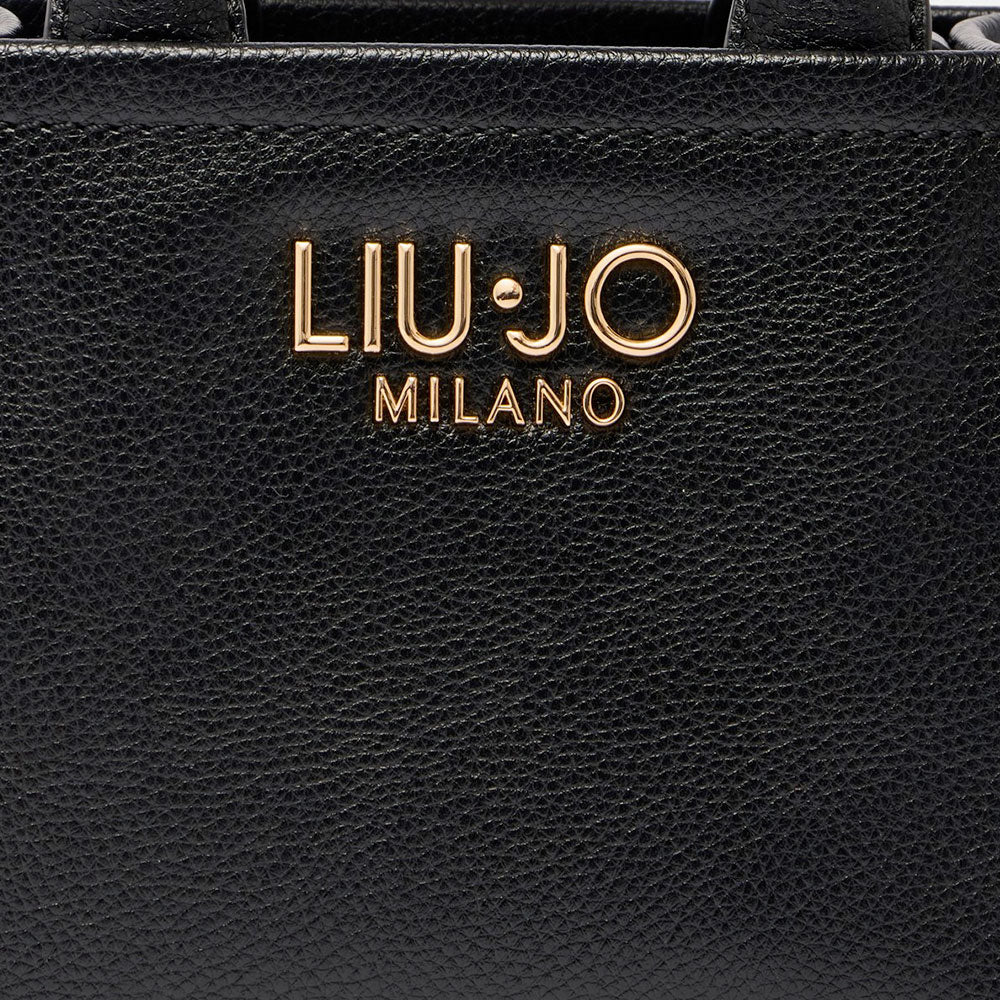 Borsa Donna a Mano Mini LIU JO Better effetto Bottalato Nera con Charm