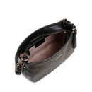 Borsa a Tracolla LIU JO Marrone con Logo Monogram e Inserto effetto Bottalato Nero
