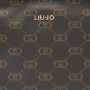Borsa a Tracolla LIU JO Marrone con Logo Monogram e Inserto effetto Bottalato Beige