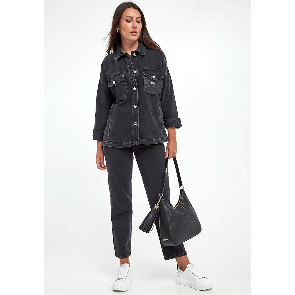 Hobo Bag a Spalla LIU JO Better con Logo e Nappa Nera