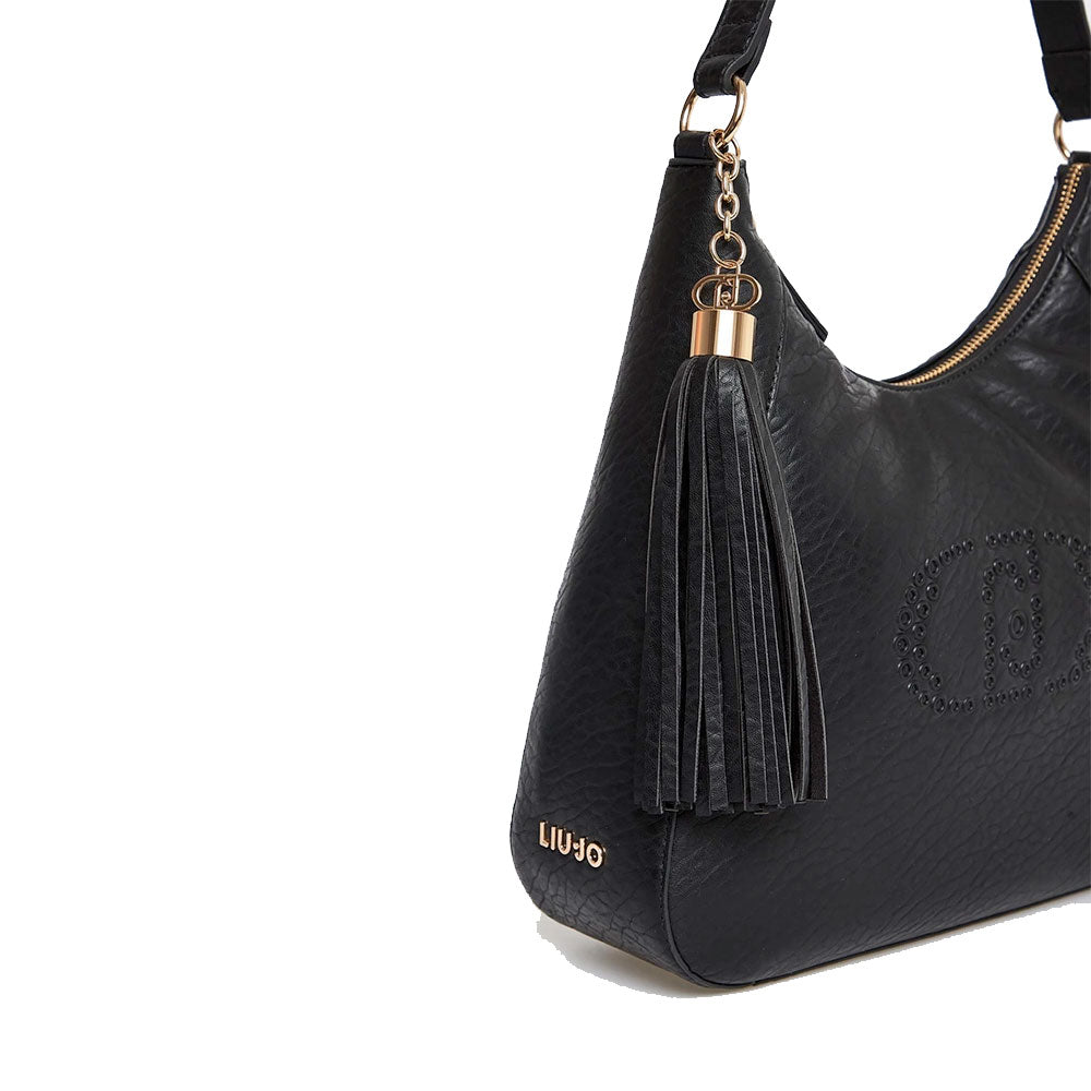 Hobo Bag a Spalla LIU JO Better con Logo e Nappa Nera