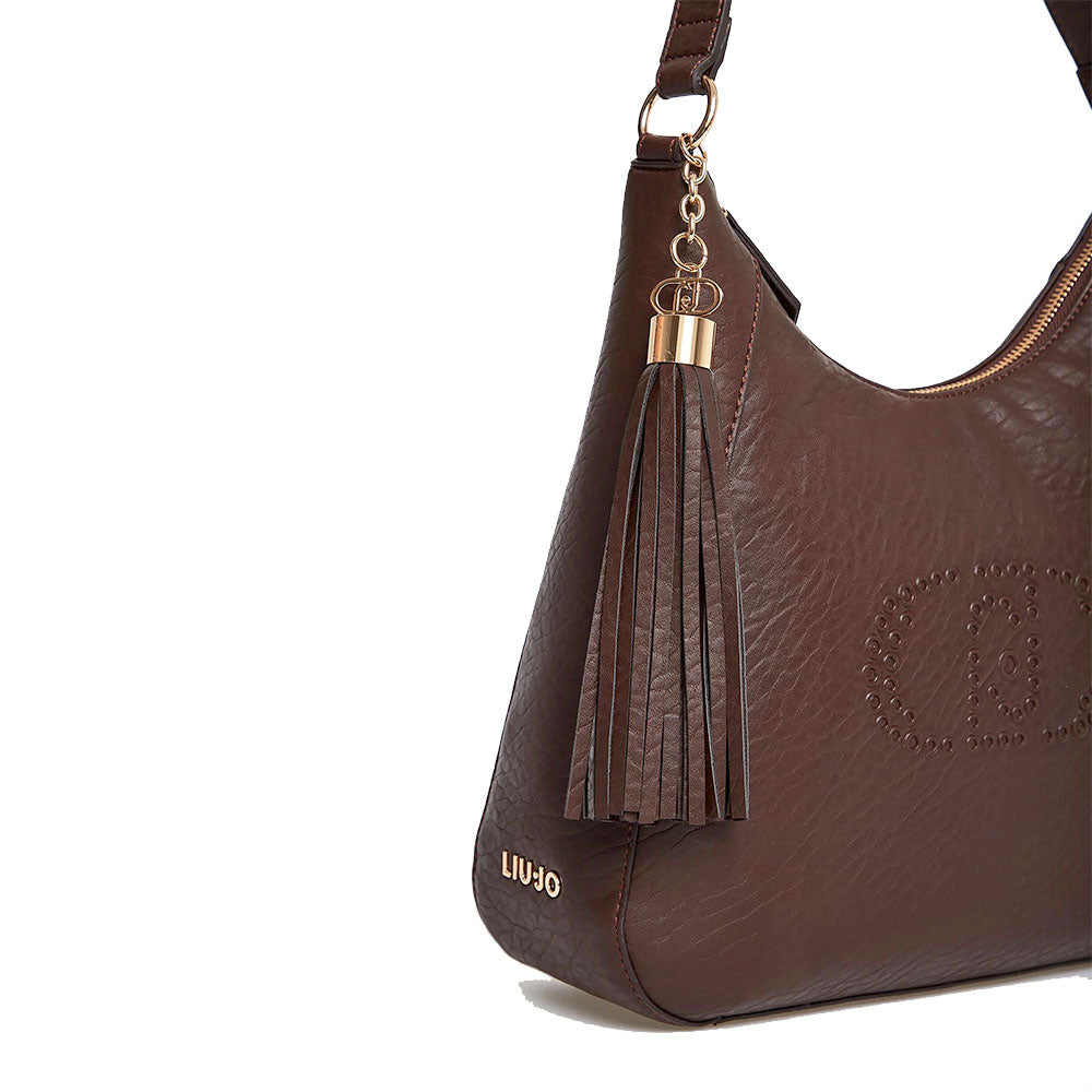 Hobo Bag a Spalla LIU JO Better con Logo e Nappa Moro Light