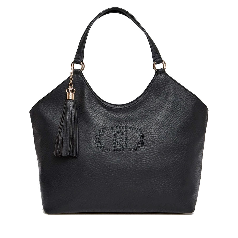 Tote Bag a Spalla LIU JO Better Nera con Logo e Nappa