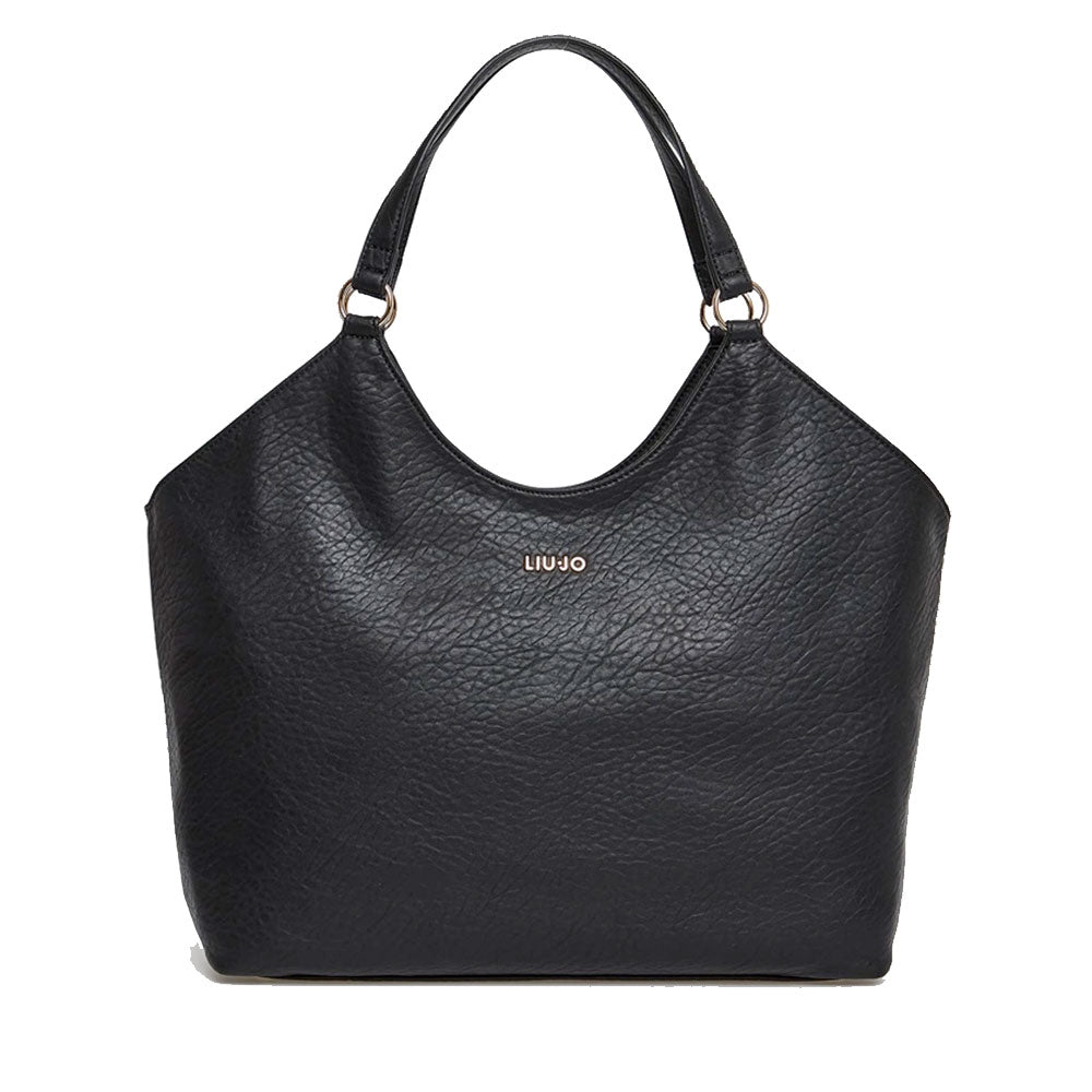 Tote Bag a Spalla LIU JO Better Nera con Logo e Nappa