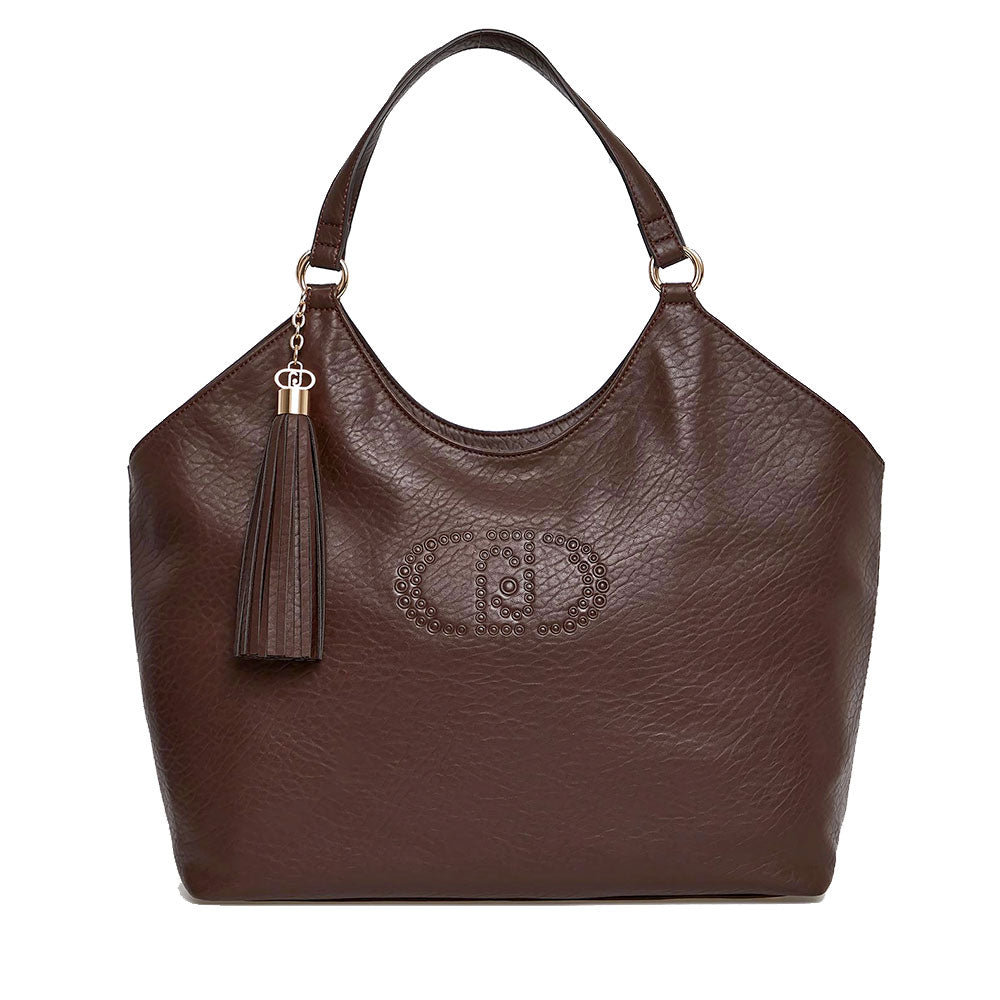 Tote Bag a Spalla LIU JO Better Moro Light con Logo e Nappa