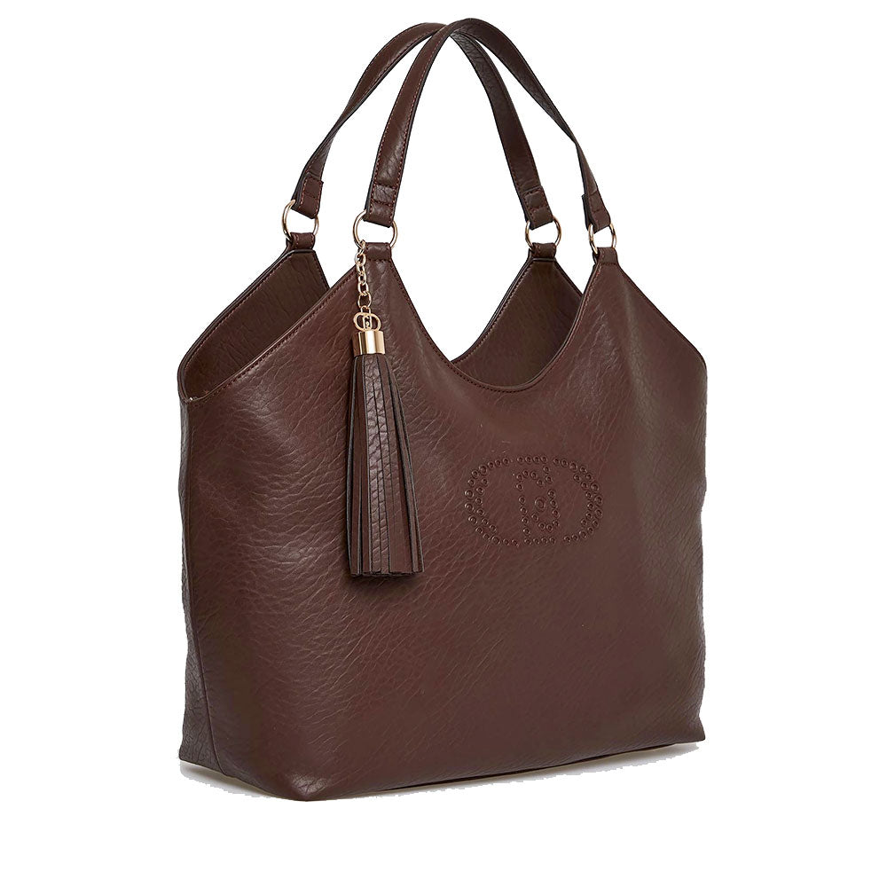 Tote Bag a Spalla LIU JO Better Moro Light con Logo e Nappa