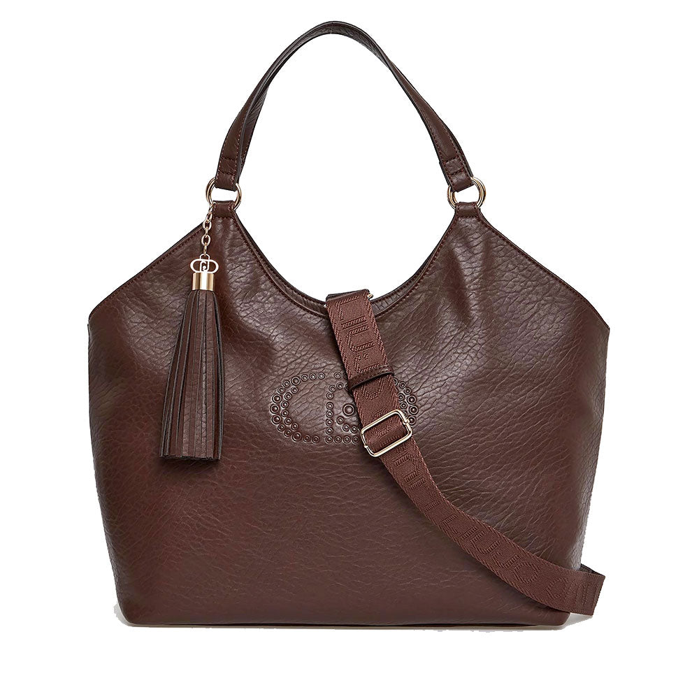 Tote Bag a Spalla LIU JO Better Moro Light con Logo e Nappa