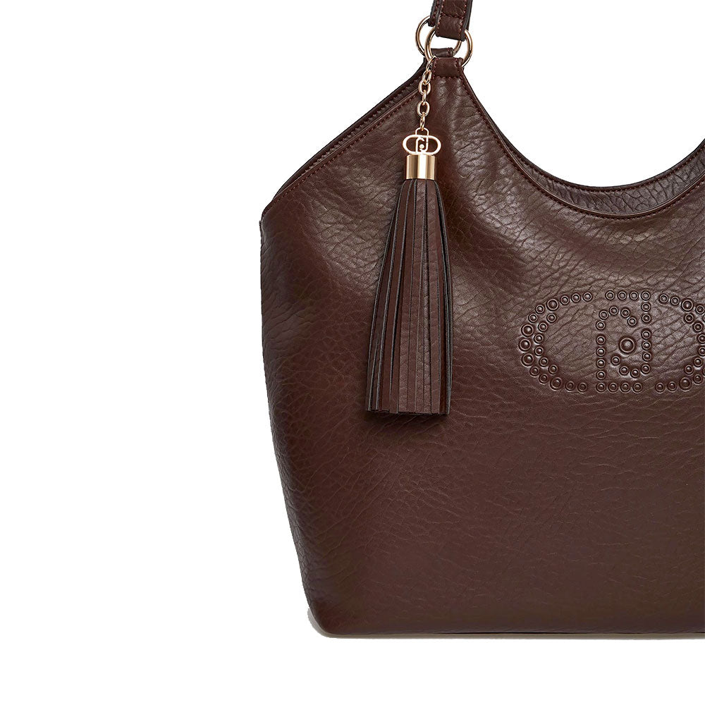 Tote Bag a Spalla LIU JO Better Moro Light con Logo e Nappa