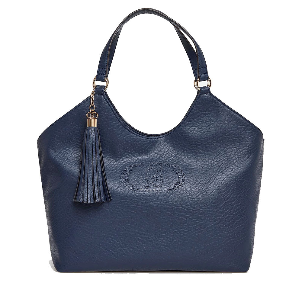 Tote Bag a Spalla LIU JO Better Dress Blue con Logo e Nappa