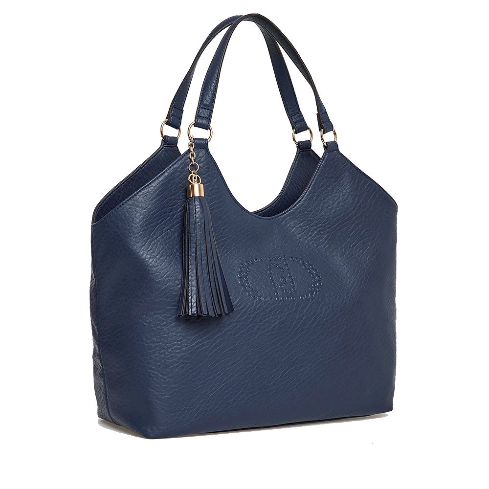 Tote Bag a Spalla LIU JO Better Dress Blue con Logo e Nappa