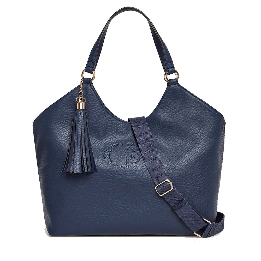Tote Bag a Spalla LIU JO Better Dress Blue con Logo e Nappa