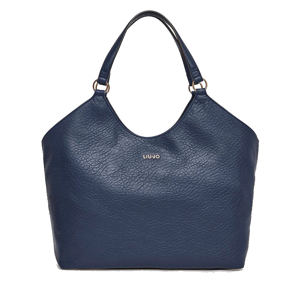 Tote Bag a Spalla LIU JO Better Dress Blue con Logo e Nappa