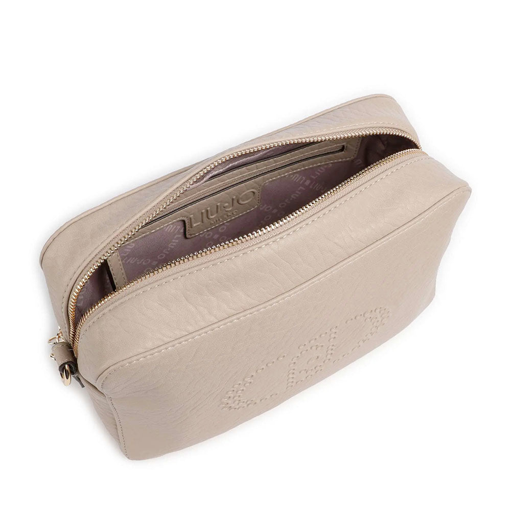 Borsa a Tracolla LIU JO Better con Logo e Nappa Beige