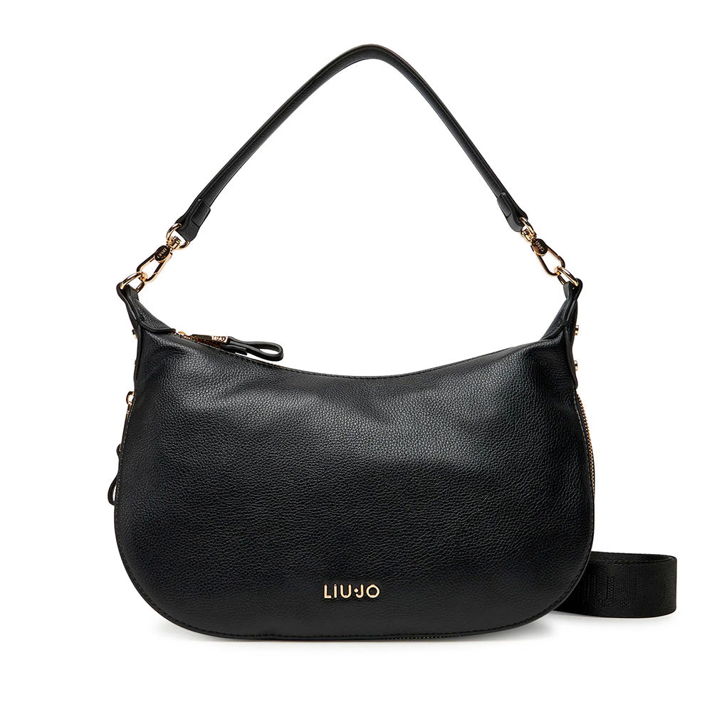 Hobo Bag Media con Tracolla LIU JO Better effetto Bottalato Nera