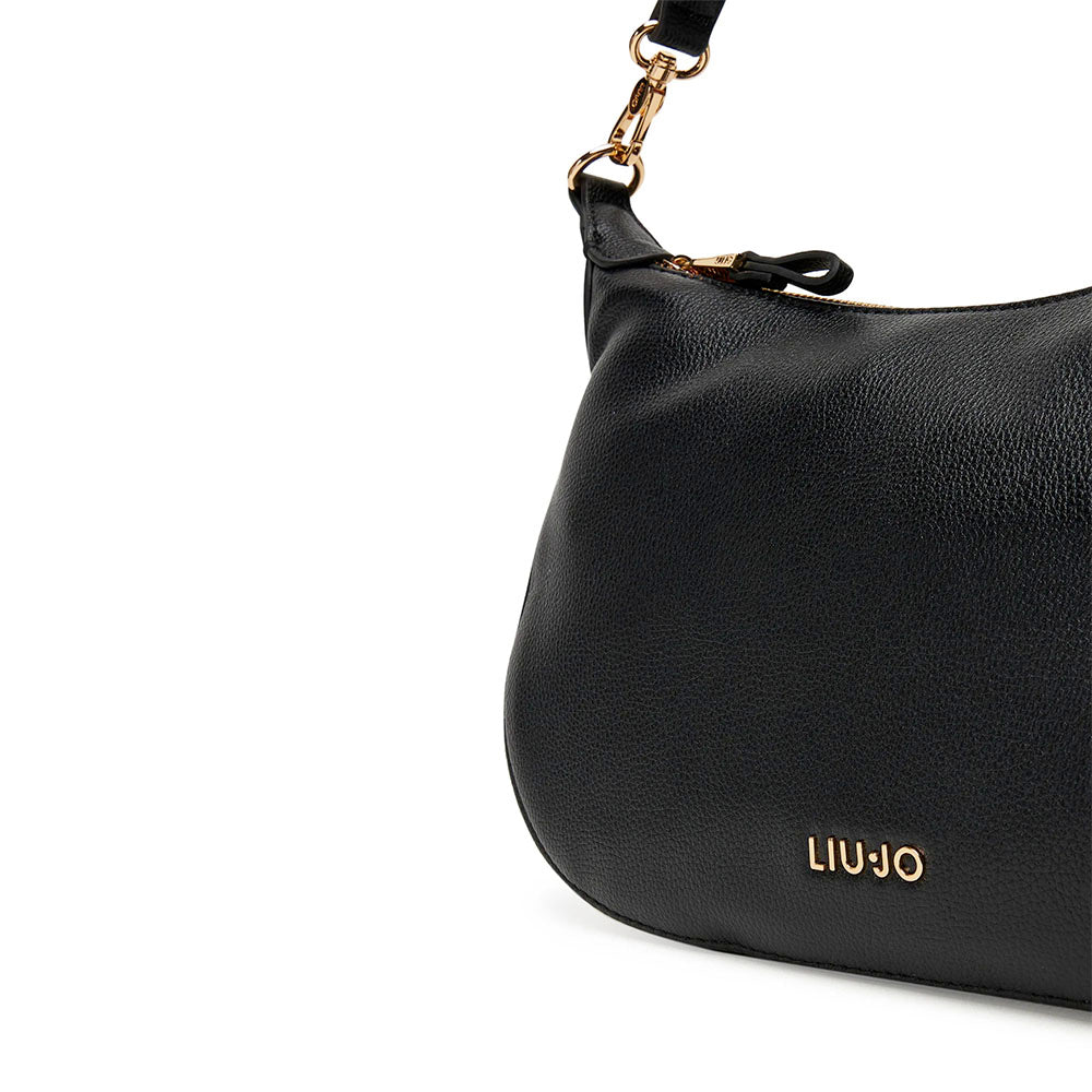 Hobo Bag Media con Tracolla LIU JO Better effetto Bottalato Nera