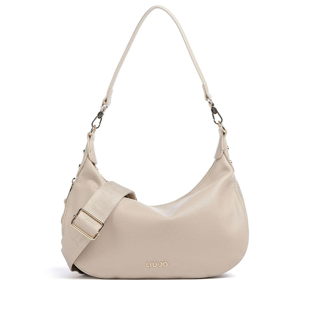 LIU JO Better Medium Hobo Bag mit Schulterriemen in einem getrommelten Beige-Effekt