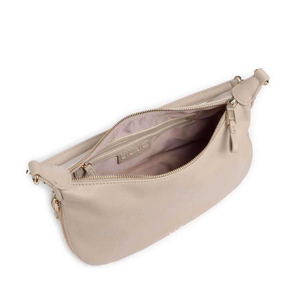 LIU JO Better Medium Hobo Bag mit Schulterriemen in einem getrommelten Beige-Effekt