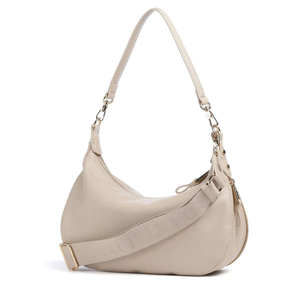 LIU JO Better Medium Hobo Bag mit Schulterriemen in einem getrommelten Beige-Effekt