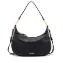 Hobo Bag Media con Tracolla LIU JO in Nylon Nero con Stampa Logo All Over