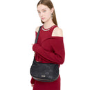 Hobo Bag Media con Tracolla LIU JO in Nylon Nero con Stampa Logo All Over