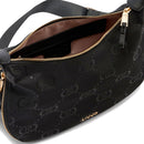 Hobo Bag Media con Tracolla LIU JO in Nylon Nero con Stampa Logo All Over