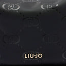 Hobo Bag Media con Tracolla LIU JO in Nylon Nero con Stampa Logo All Over