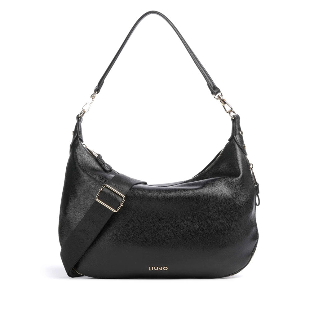 Hobo Bag Large con Tracolla LIU JO Better effetto Bottalato Nero