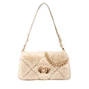 Borsa a Spalla Media LIU JO linea LaPuffy in Pelliccia Sintetica Trapuntata Marmo