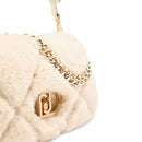 Borsa a Spalla Media LIU JO linea LaPuffy in Pelliccia Sintetica Trapuntata Marmo