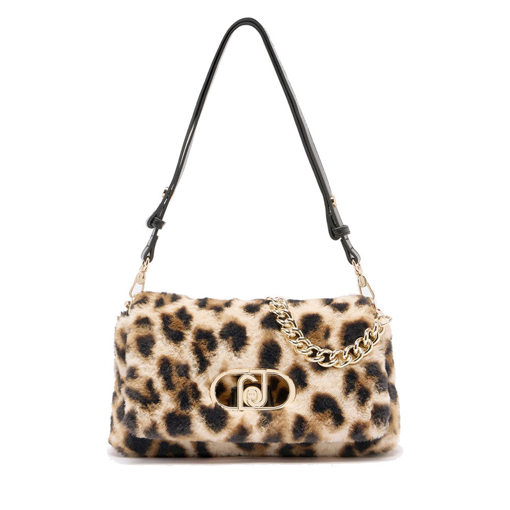 Borsa a Spalla Media LIU JO linea LaPuffy in Pelliccia Sintetica stampa Animalier