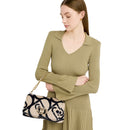Borsa a Spalla Media LIU JO linea LaPuffy in Pelliccia Sintetica Beige con Logo All Over