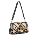 Borsa a Spalla Media LIU JO linea LaPuffy in Pelliccia Sintetica Beige con Logo All Over