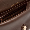 Borsa a Spalla Media LIU JO linea LaPuffy effetto Bottalato Moro Light con Inserti in Teddy Bianco