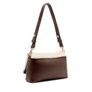 Borsa a Spalla Media LIU JO linea LaPuffy effetto Bottalato Moro Light con Inserti in Teddy Bianco