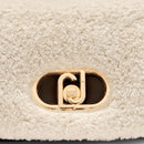 Borsa a Spalla Media LIU JO linea LaPuffy effetto Bottalato Moro Light con Inserti in Teddy Bianco