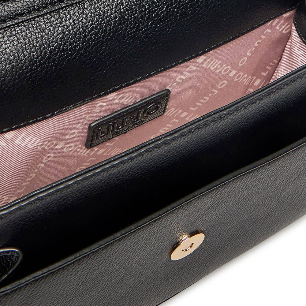 Borsa Donna con Tracolla in Catena LIU JO Better effetto Bottalato Nero