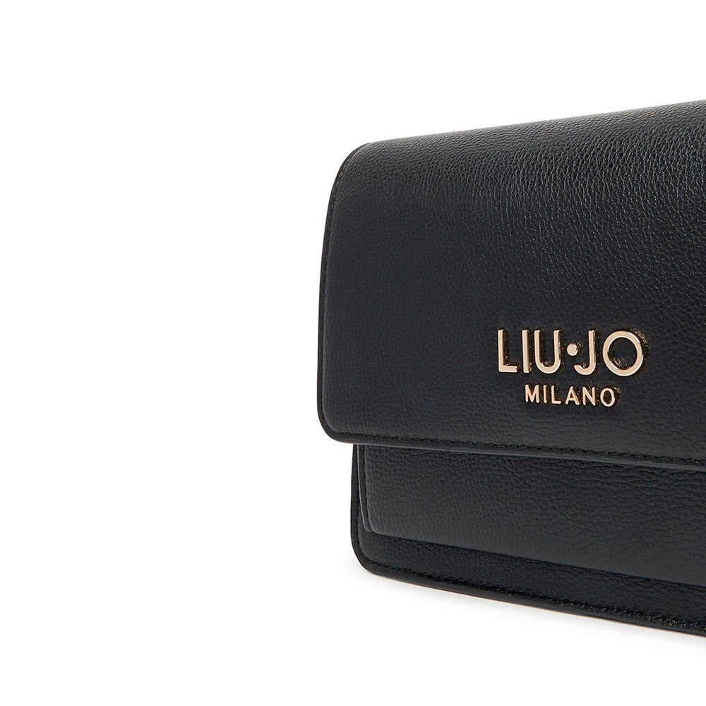 Borsa Donna con Tracolla in Catena LIU JO Better effetto Bottalato Nero