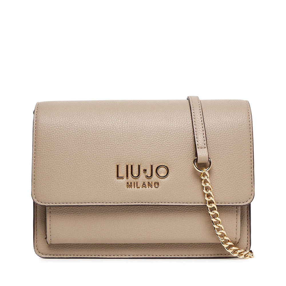 Borsa Donna con Tracolla in Catena LIU JO Better effetto Bottalato Desert Taupe