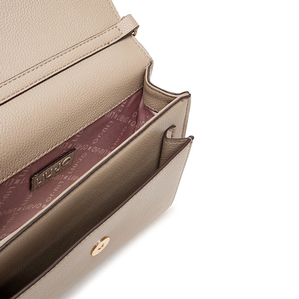 Borsa Donna con Tracolla in Catena LIU JO Better effetto Bottalato Desert Taupe