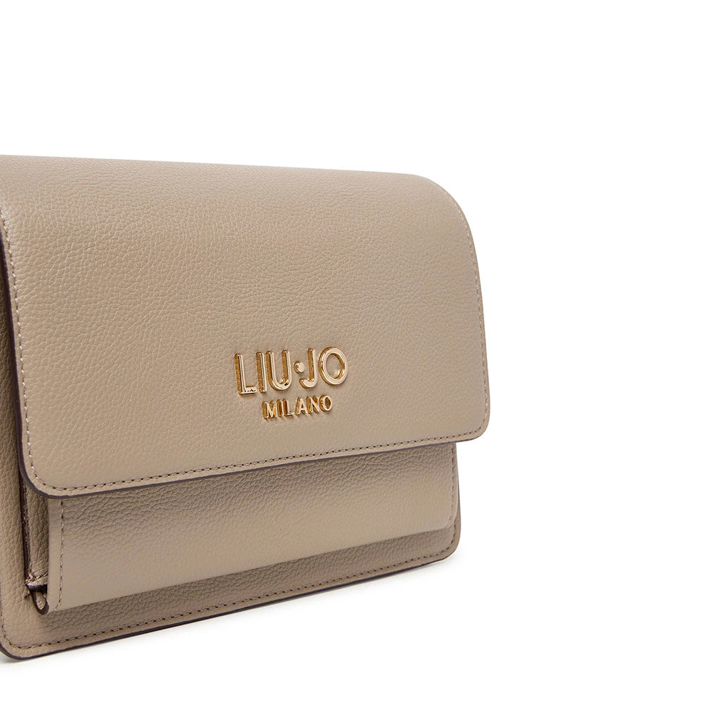 Borsa Donna con Tracolla in Catena LIU JO Better effetto Bottalato Desert Taupe