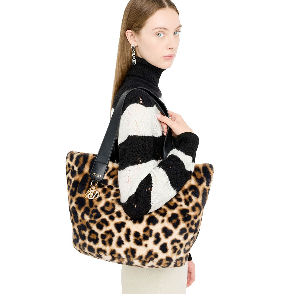 Shopping Bag Large LIU JO in Pelliccia Sintetica stampa Animalier