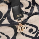 Shopping Bag Large LIU JO in Pelliccia Sintetica Beige con Logo All Over Nero