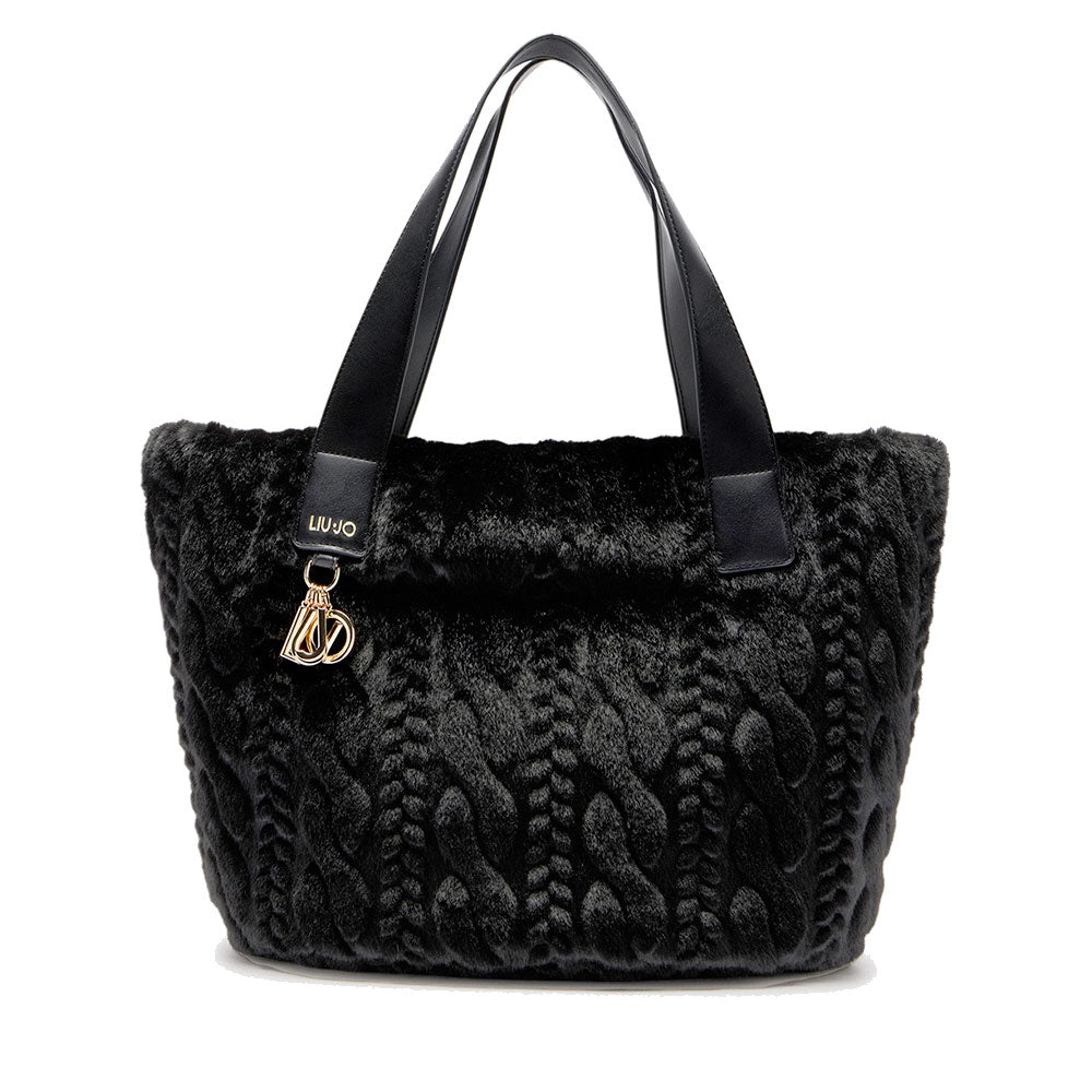 Shopping Bag Large LIU JO in Pelliccia Sintetica Nera