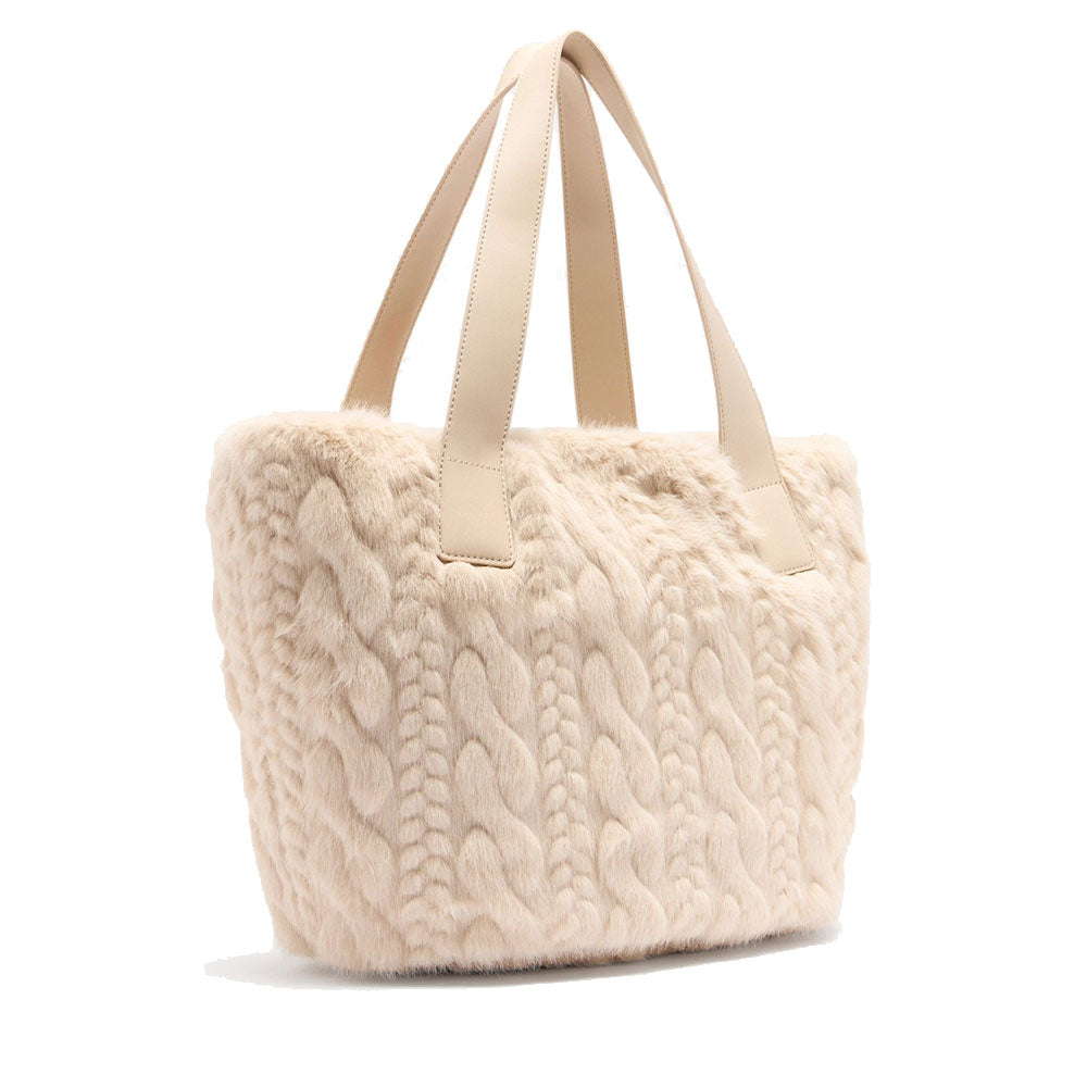 Shopping Bag Large LIU JO in Pelliccia Sintetica Beige