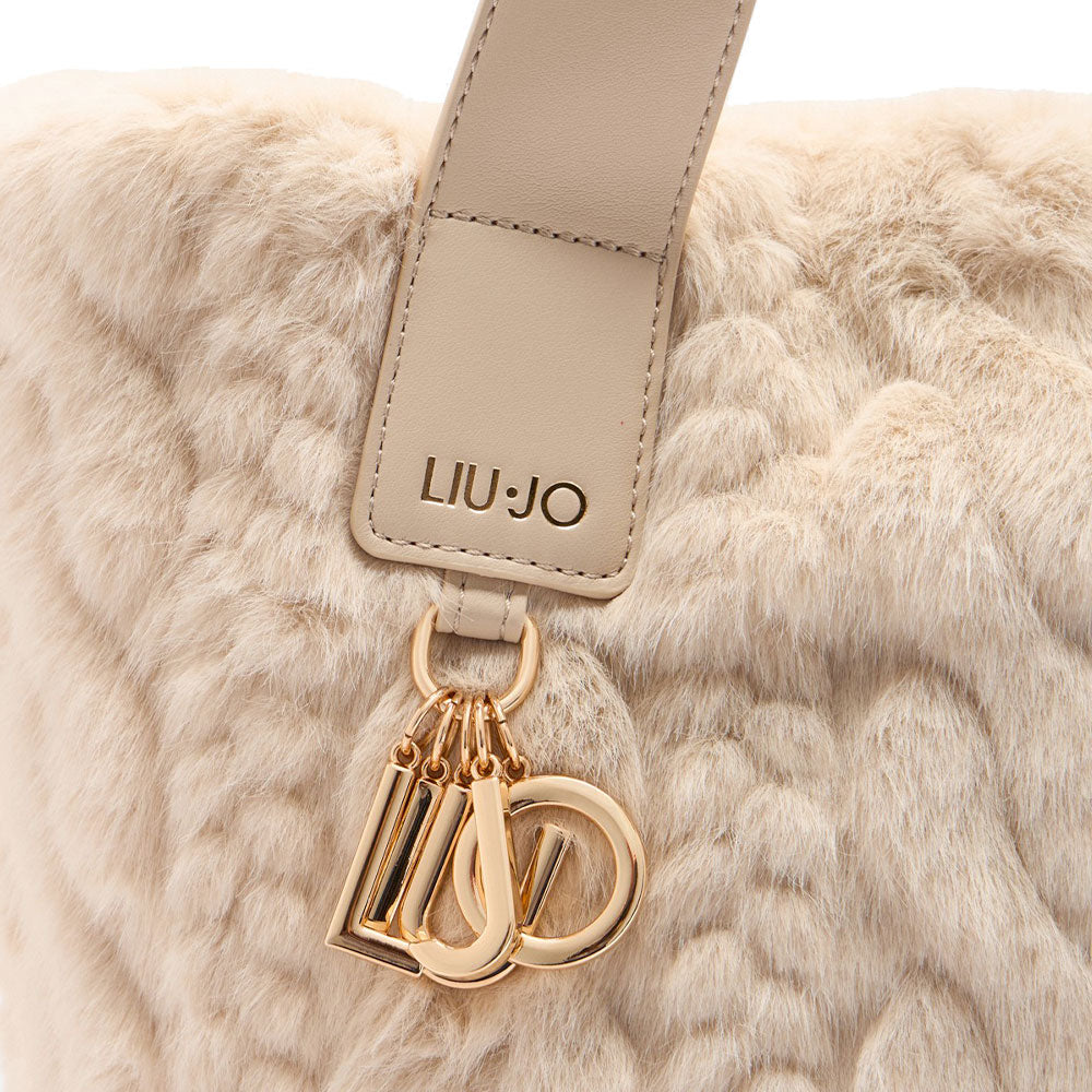 Shopping Bag Large LIU JO in Pelliccia Sintetica Beige