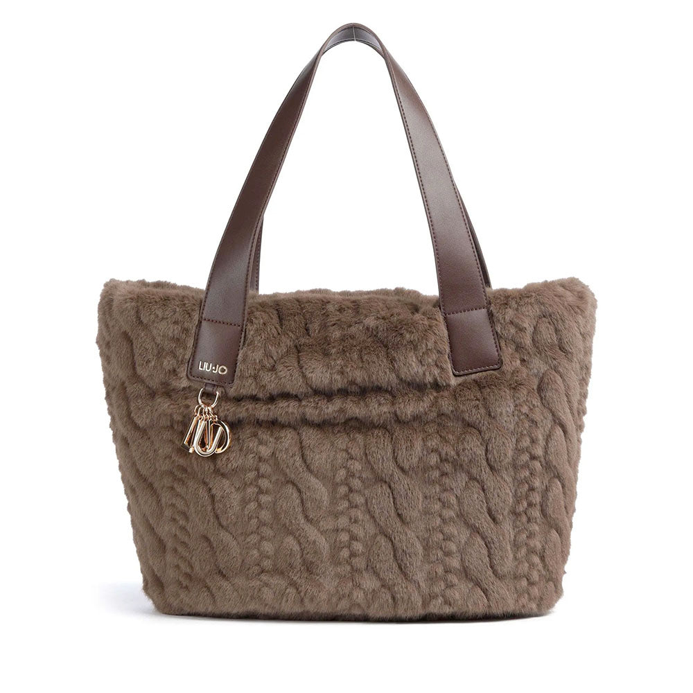 Shopping Bag Large LIU JO in Pelliccia Sintetica Moro Light