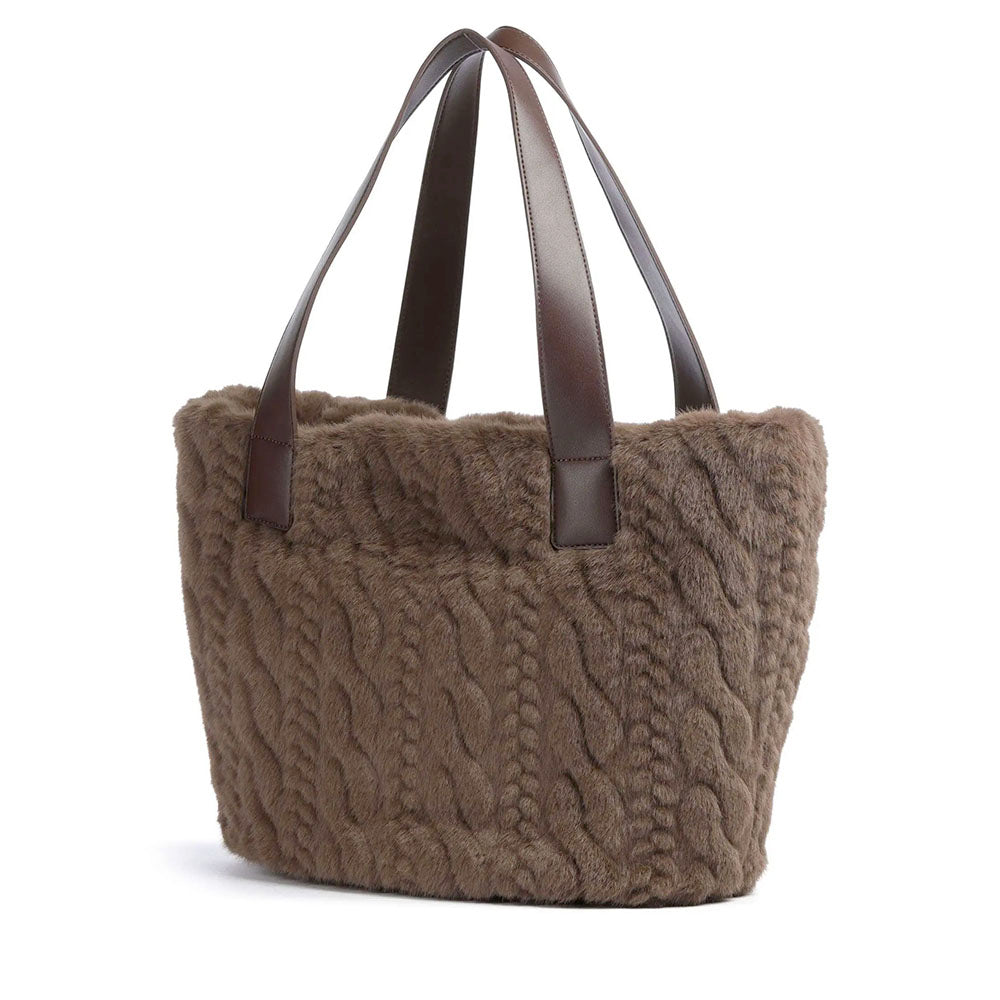 Shopping Bag Large LIU JO in Pelliccia Sintetica Moro Light