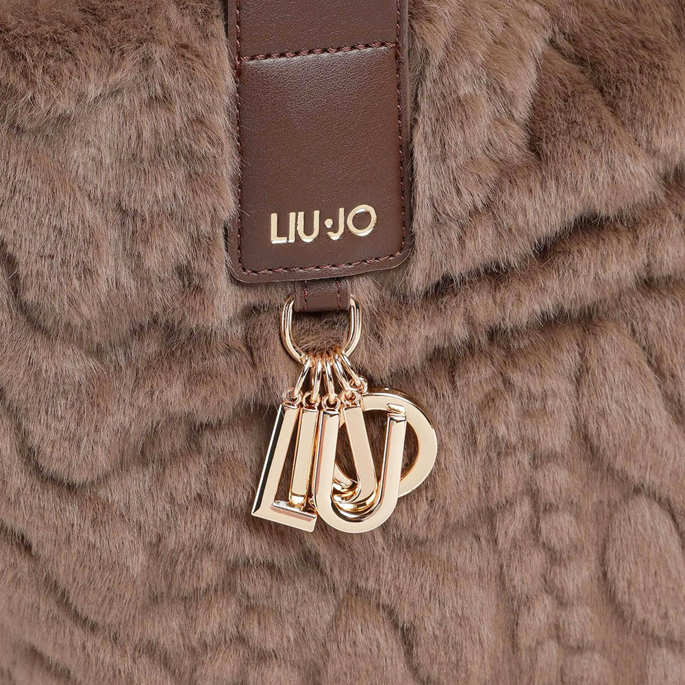 Shopping Bag Large LIU JO in Pelliccia Sintetica Moro Light