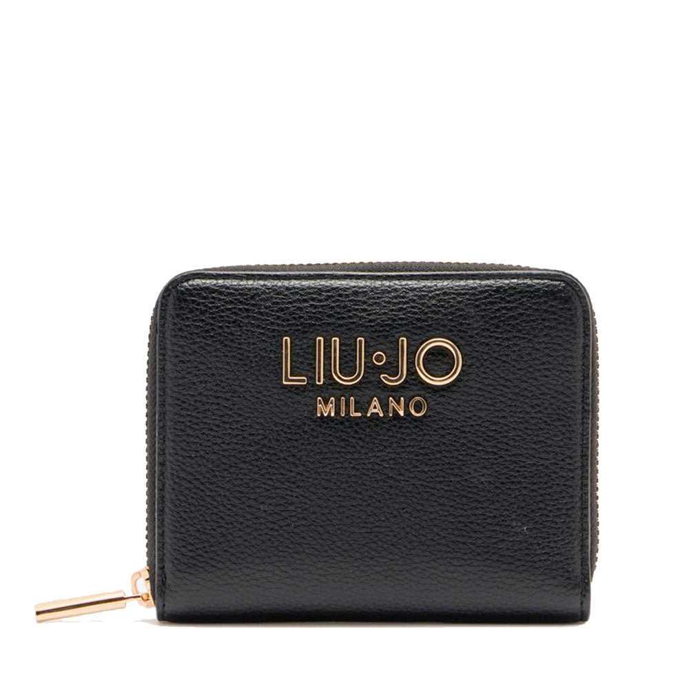 Portafoglio Donna Piccolo Zip Around LIU JO Better effetto Bottalato Nero