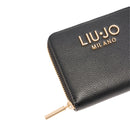 Portafoglio Donna Piccolo Zip Around LIU JO Better effetto Bottalato Nero